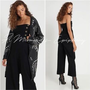 Black Strapless Jumpsuit